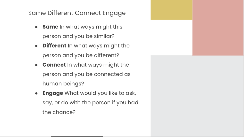 Same Different Connect Engage